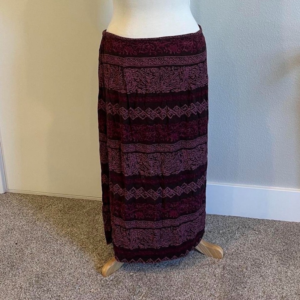 Indie Patterned Midi Skirt